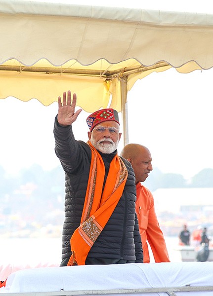 In Images: PM Modi takes holy dip at Maha Kumbh Mela in Prayagraj