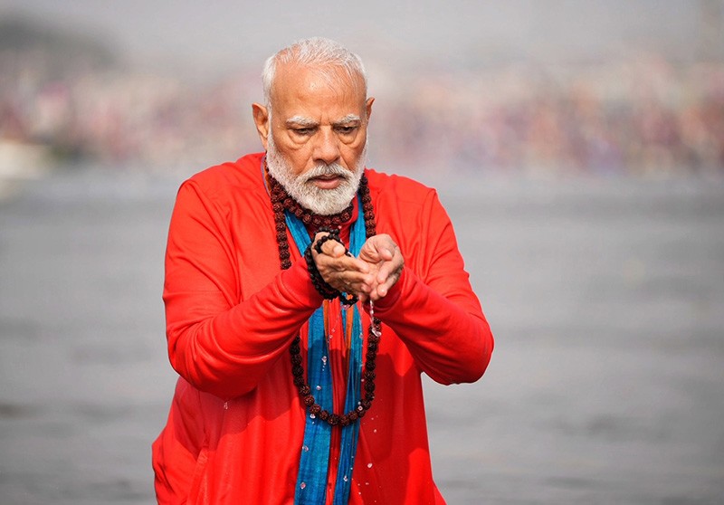 In Images: PM Modi takes holy dip at Maha Kumbh Mela in Prayagraj