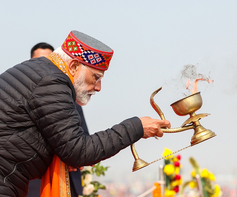 In Images: PM Modi takes holy dip at Maha Kumbh Mela in Prayagraj