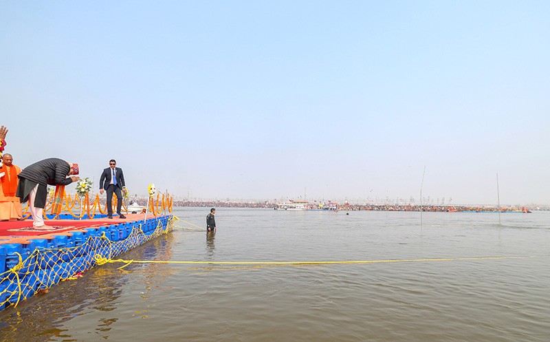 In Images: PM Modi takes holy dip at Maha Kumbh Mela in Prayagraj