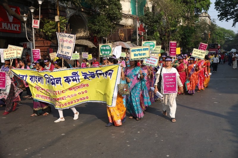 Women and transgender people march for rights in Kolkata ahead of Women's Day