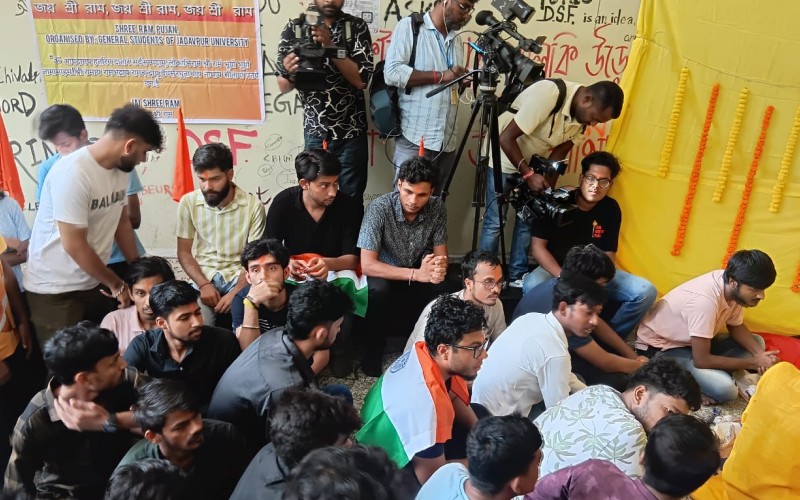 ABVP supporters observe Ram Navami in Jadavpur University