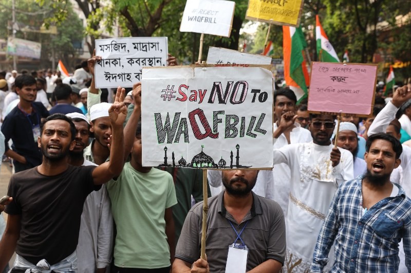 Muslims take to Kolkata streets to protest Waqf amendment