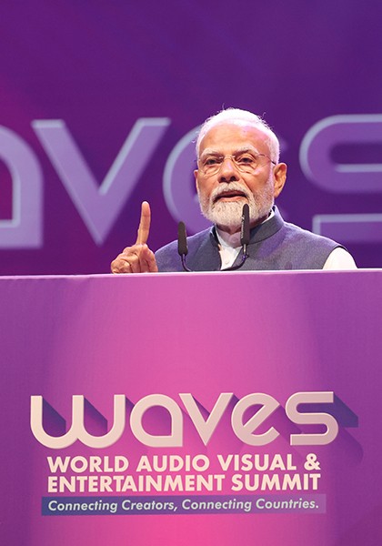 PM Modi inaugurates WAVES in Mumbai