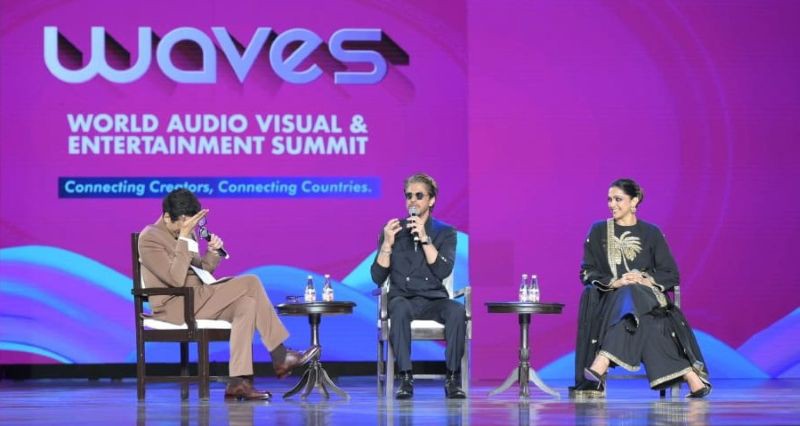 In Images: Shah Rukh Khan, Deepika Padukone speak on 'The Journey: From Outsider to Ruler' at WAVES