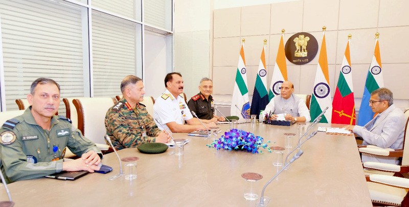 In Images: Defence Minister Rajnath Singh reviews Western Border security with top military brass