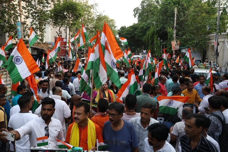 In Images: BJP supporters hold Tiranga Yatra in Kolkata to celebrate success of Operation Sindoor