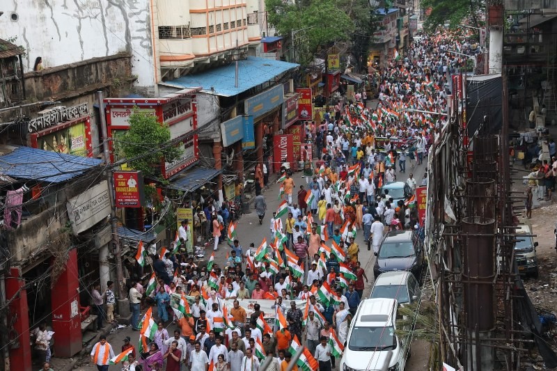 In Images: BJP supporters hold Tiranga Yatra in Kolkata to celebrate success of Operation Sindoor