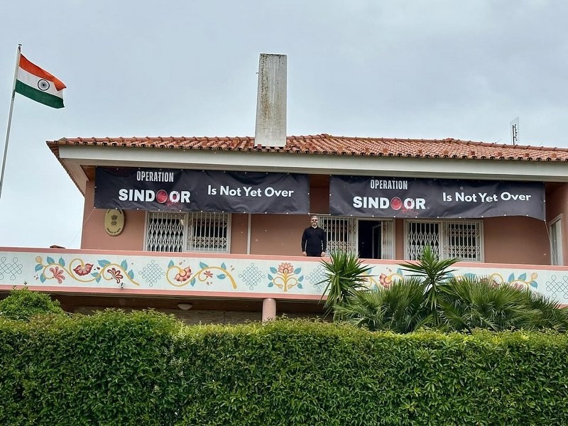 In Images: Indian Embassy displays 'Operation Sindoor' banner in Portugal