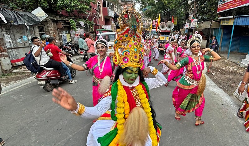 In Images: Devotees perform in north Kolkata as they proceed to fetch holy water for Jagannath Snan Yatra