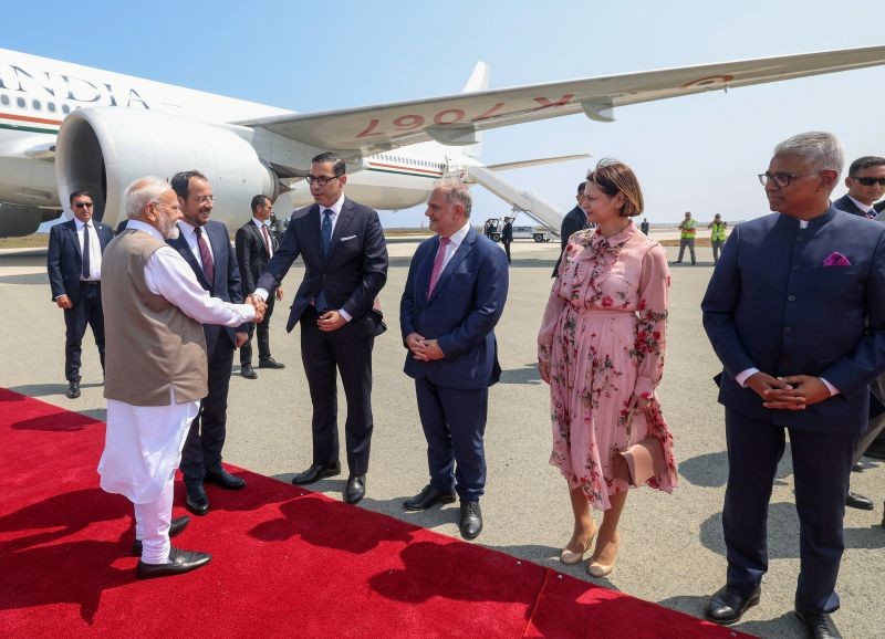 In Images: Narendra Modi arrives in Cyprus