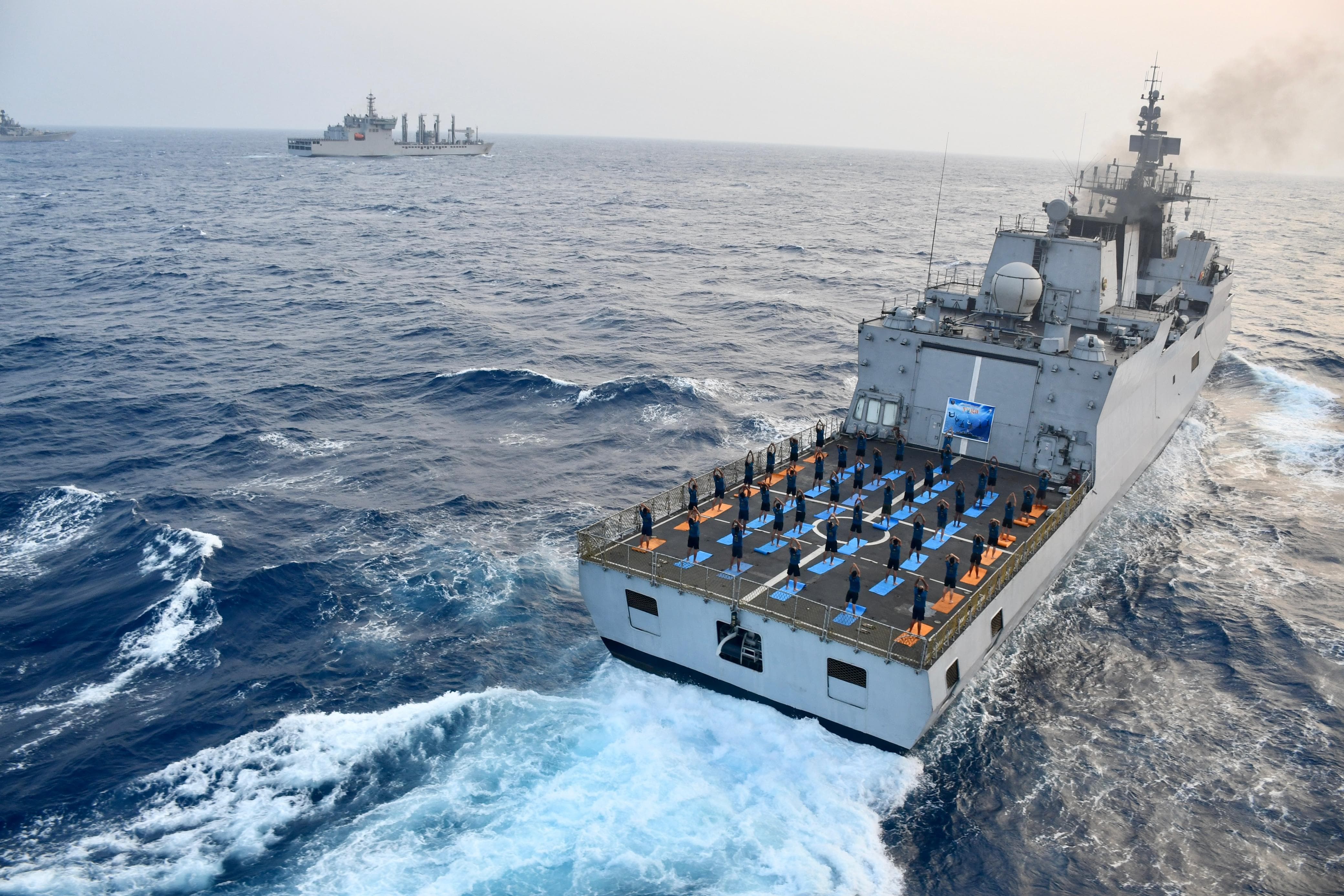 In Images: Indian Navy gears up to observe International Yoga Day