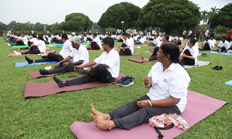 In Images: World Yoga Day - NCC cadets perform yoga at Victoria Memorial garden