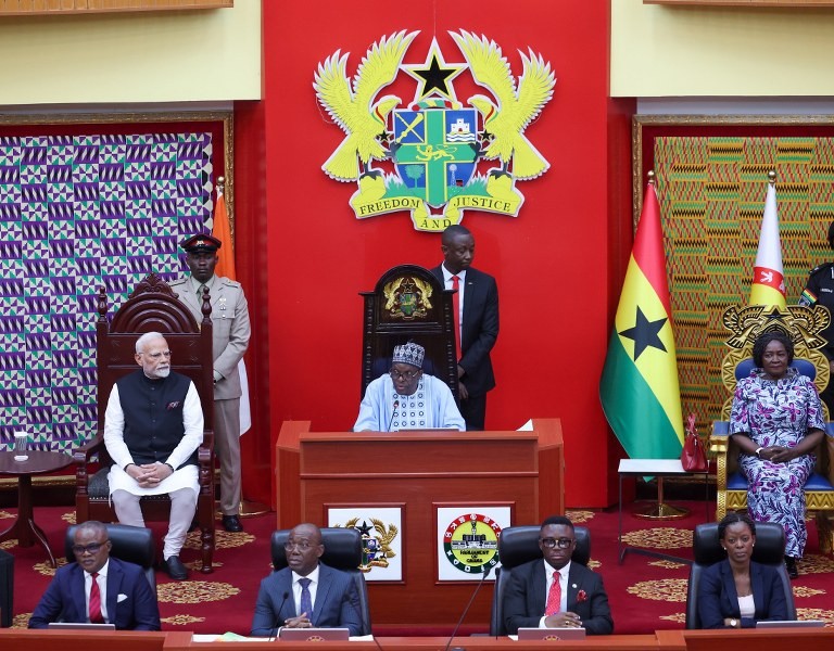 In Images: PM Modi addresses Ghanaian Parliament during landmark visit