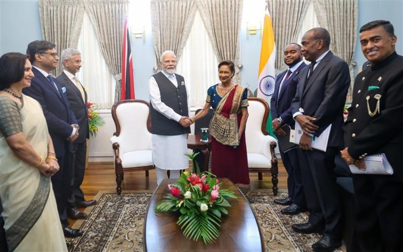 In Images: PM Modi holds delegation talks with Trinidad & Tobago PM
