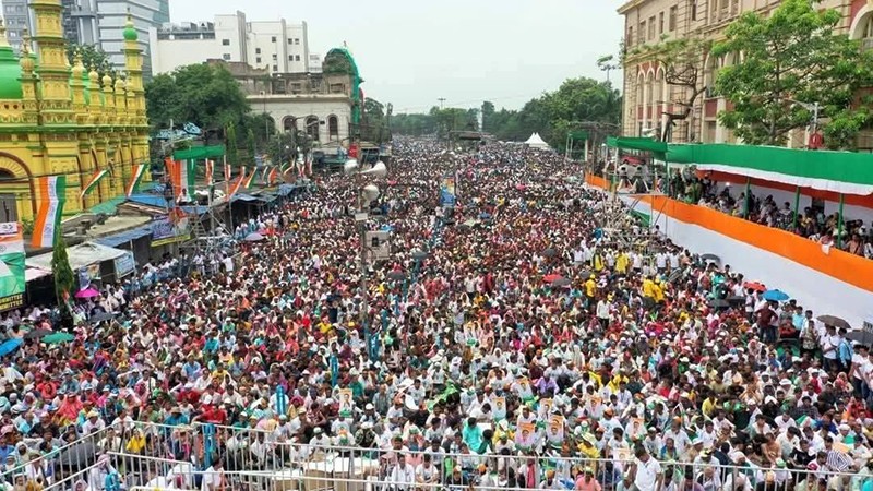 In Images: Mamata attacks BJP over voters’ list revision and Bengali migrants from Martyrs Day rally in Kolkata