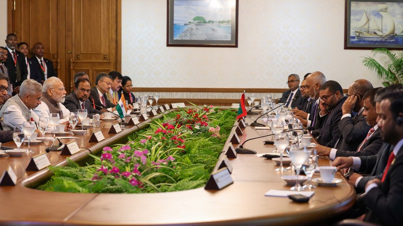 In Images: PM Modi meets Maldives President ahead of deliberations