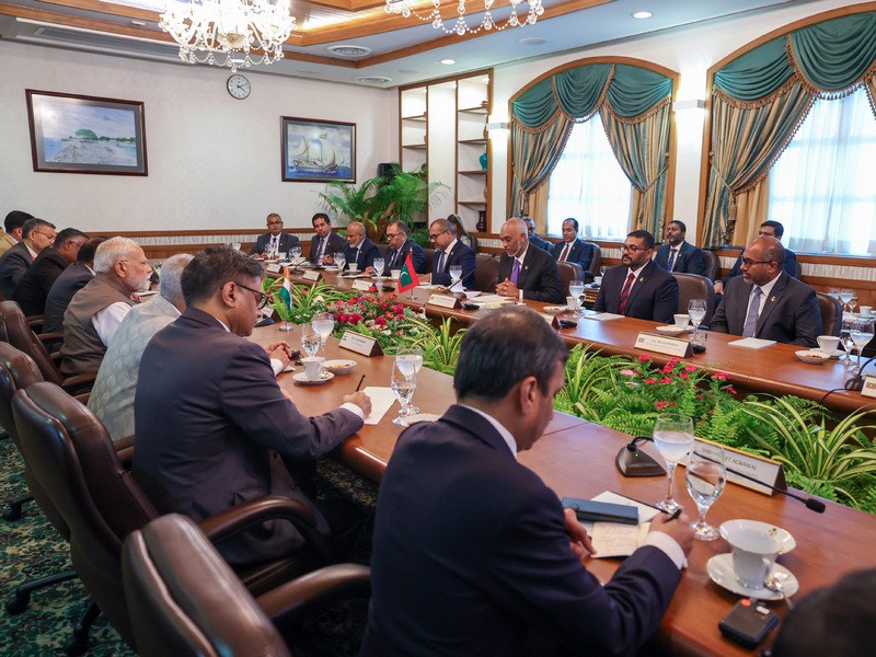 In Images: PM Modi meets Maldives President ahead of deliberations