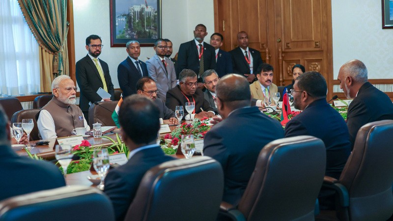 In Images: PM Modi meets Maldives President ahead of deliberations