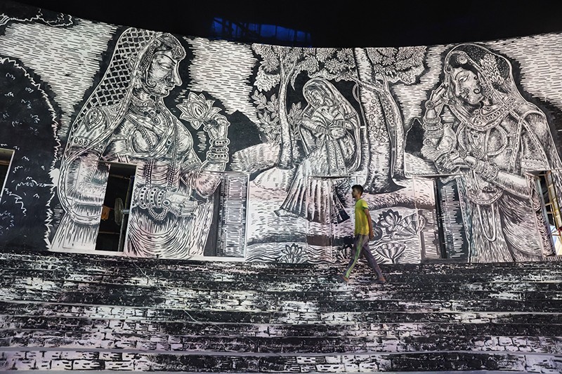 In Images: Kolkata artisan crafts Durga Puja pandal highlighting acid attack survivors’ rights