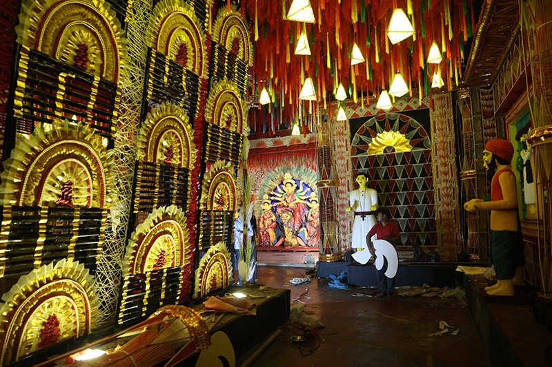 In Images: Kolkata Durga Puja pandal decks up in National Integration theme