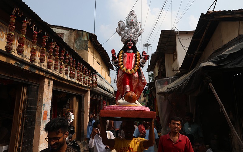 In Images: Kolkata’s Kumartuli sends out Kali idols ahead of the festival
