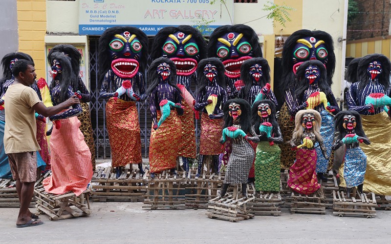 In Images: Artists craft Kali’s fierce attendants, Dakinis and Yoginis, ahead of the festival