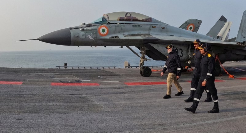 In Images: PM Modi celebrates Diwali with Navy personnel at INS Vikrant