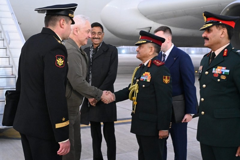 In Images: MoS Defence Sanjay Seth Receives Russian Defence Minister Andrei Belousov in New Delhi
