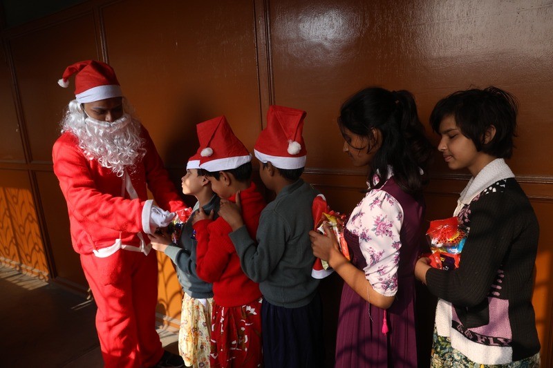 In Images: Santa brings cheer to visually impaired students at Kolkata blind school