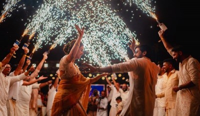 Keerthy Suresh drops pictures from her wedding party with husband Antony Thattil