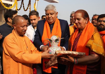 Vice President Jagdeep Dhankhar takes holy dip at Maha Kumbh