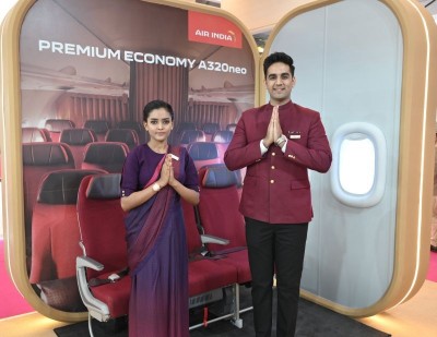 SATTE 2025: Air India showcases business class, premium economy seats from A320 family aircraft