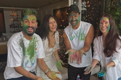 Katrina Kaif, Vicky Kaushal celebrate Holi at home with family