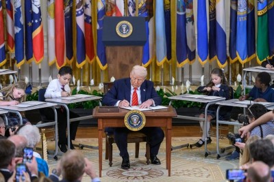 Donald Trump signs order to start dismantling US Education Department