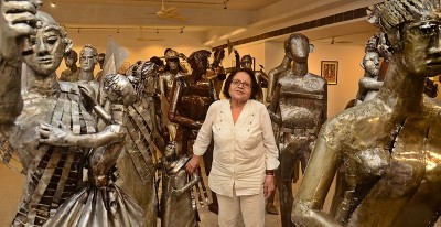 Kiran Dixit holds exhibition of sculptures and drawings from Shantiniketan in Kolkata