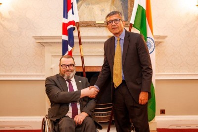 Indian Defence Secretary Rajesh Kumar Singh attends high-level defence dialogue with the UK