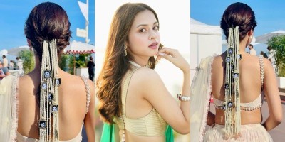 Madhubala to Rekha: Nitanshi Goel carries cinematic legends in her hair at Cannes 2025