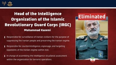 IDF claims eliminating four high-ranking Iranian intelligence officials