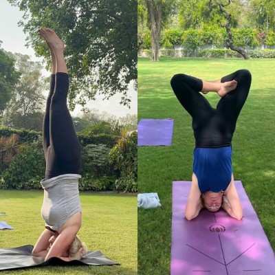 Norwegian ambassador to India May-Elin Stener celebrates Yoga Day, performs asanas