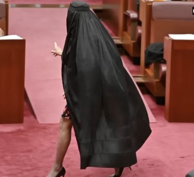 Australian senator suspended for rest of year after wearing Burqa in Parliament protest