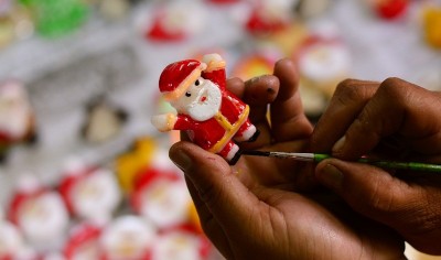 Kolkata wax artist Tuhin Mukherjee brings Santa Claus to life ahead of Christmas