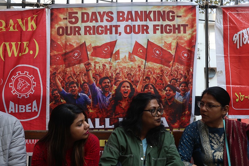 In Images: Nationwide bank strike in demand of a five-day work week