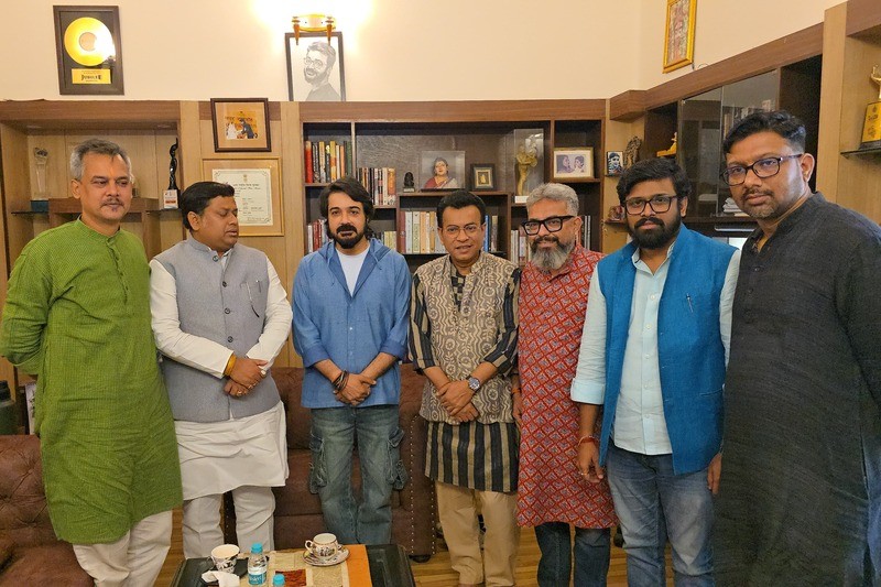 In images: BJP leader Sukanta Majumdar meets Prosenjit Chatterjee