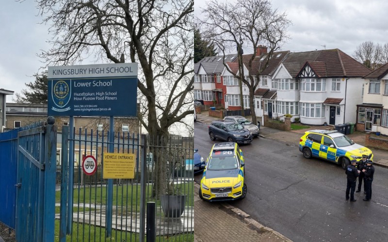 Teen charged after two pupils stabbed at London’s Kingsbury High School.