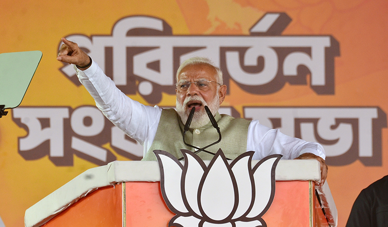 In Images: In Kolkata PM Modi launches blistering attack on TMC at Brigade rally