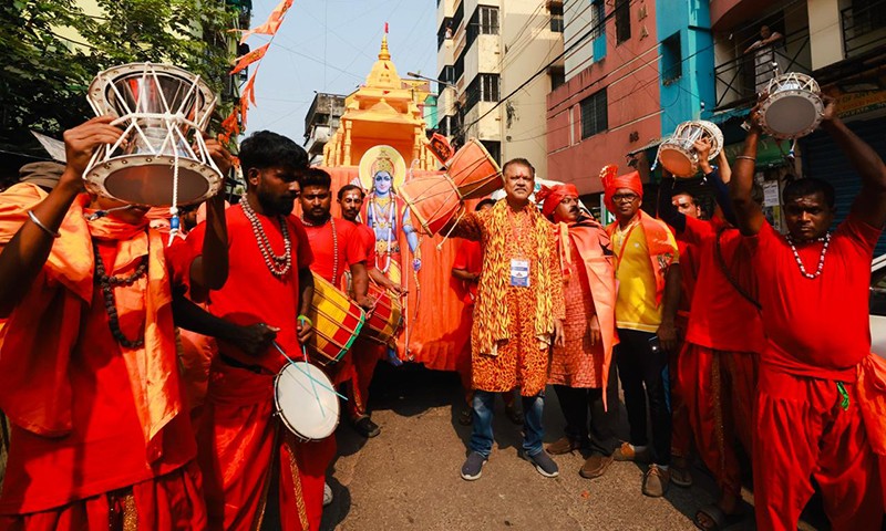 In Images: BJP’s Bhabanipur candidate Suvendu Adhikari celebrates Ram Navami