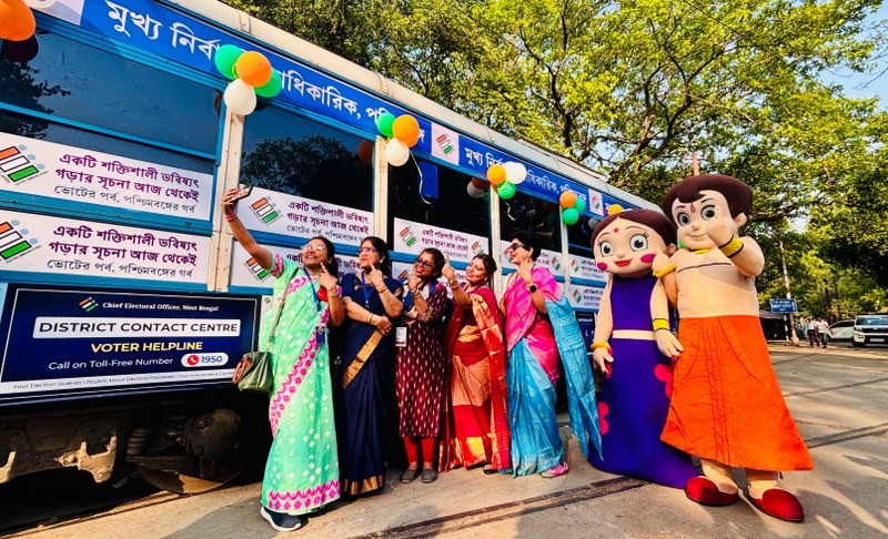 West Bengal Assembly Polls: SVEEP Tram rolls through Kolkata streets to boost electoral awareness