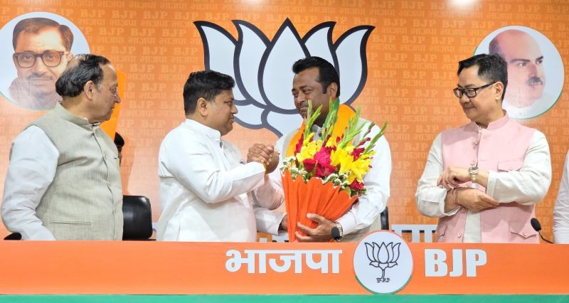 In Images: Tennis icon Leander Paes joins BJP ahead of Bengal polls