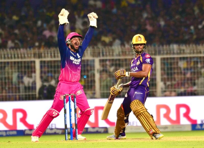 In Images: KKR ​battle​ RR at Eden Gardens as ​they ​hunt for first season win